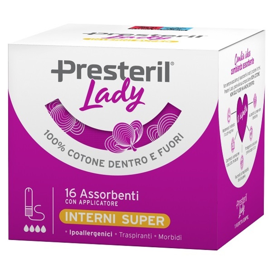LADY PRESTERIL  ASSORBENTE INTERNO COMPACT SUPER PLUS 16 PEZZI