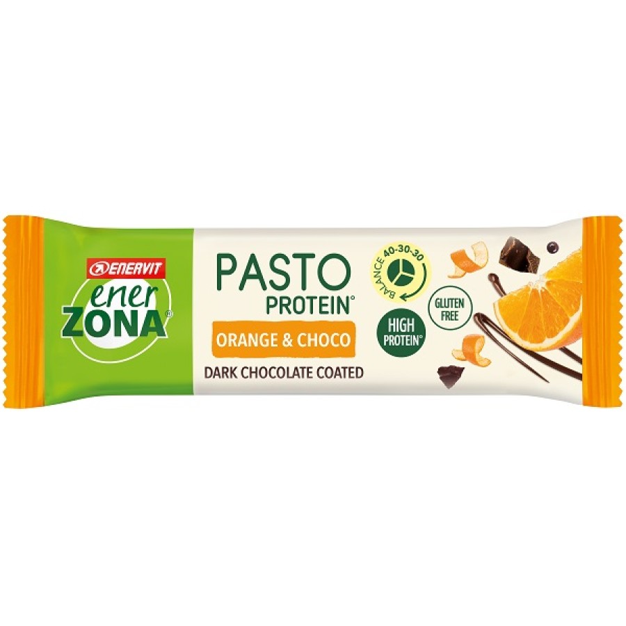 ENERZONA PASTO PROTEIN ORANGE&CHOCO BARRETTA RICOPERTA CON CIOCCOLATO FONDENTE 58 G ENERZONA PASTO PROTEIN ORANGE&CHOCO BARRETTA RICOPERTA CON CIOCCOLATO FONDENTE 58 G