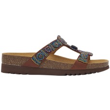 NEW BOGOTA' WEDGE SATIN+BEADS W BROWN 38