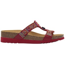 NEW BOGOTA' WEDGE SATIN+BEADS W DK RED/MULTI 37