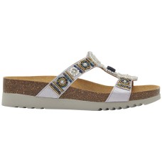 NEW BOGOTA' WEDGE SATIN+BEADS W SILVER/BRONZE 36