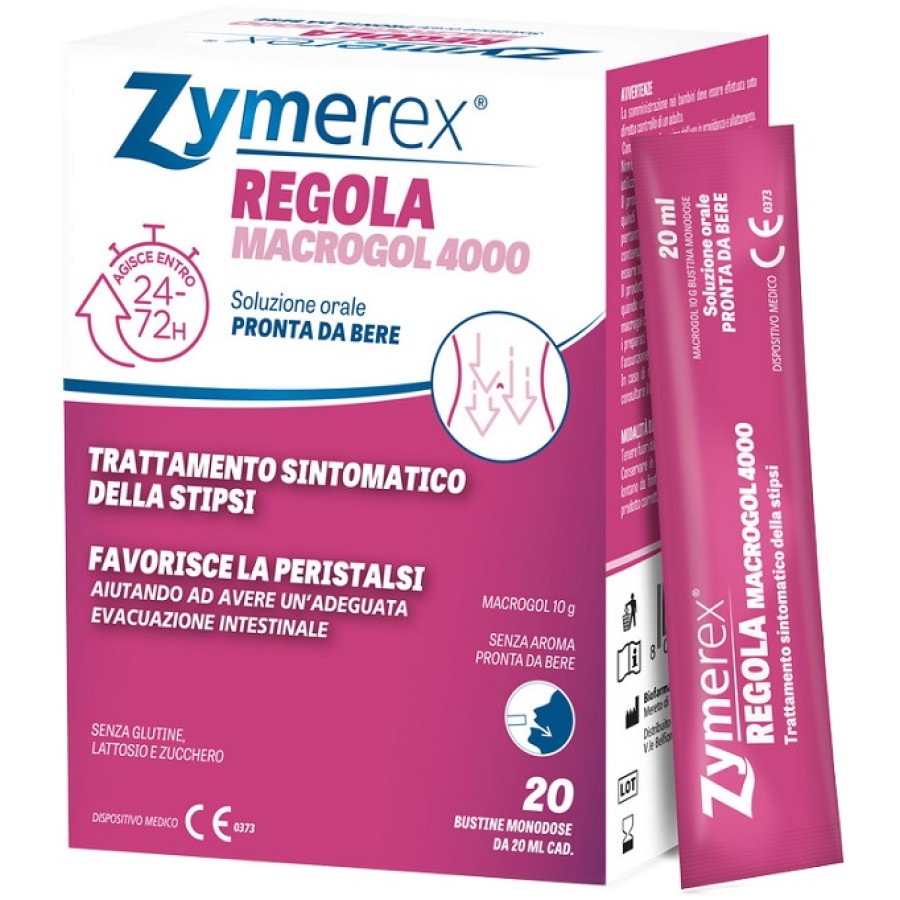 ZYMEREX REGOLA MACROGOL 4000 20 BUSTINE DA 20 ML ZYMEREX REGOLA MACROGOL 4000 20 BUSTINE DA 20 ML