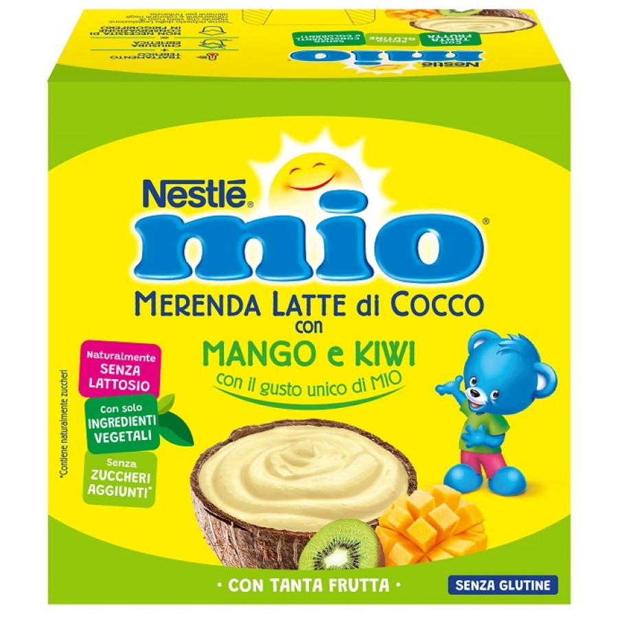 MIO MERENDA LATTE DI COCCO CON MANGO E KIWI 4 PEZZI DA 90 G