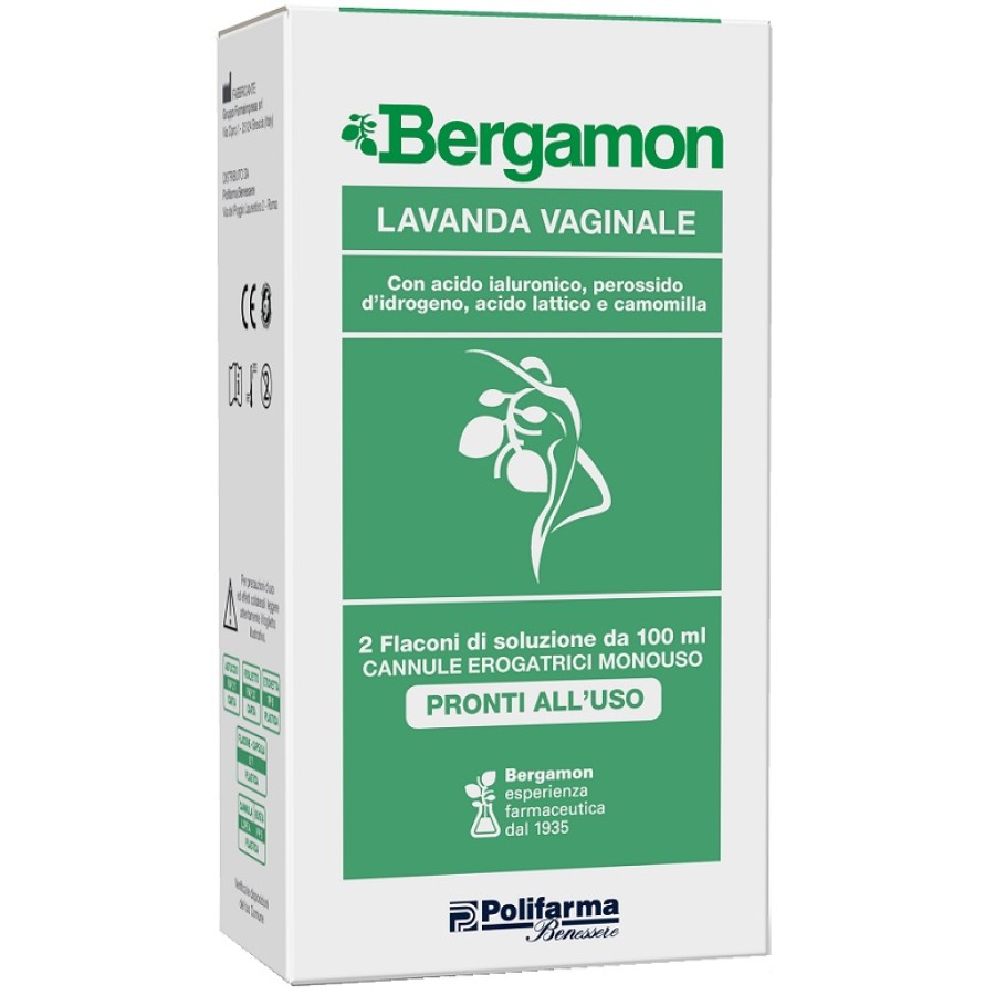 LAVANDA VAGINALE BERGAMON 2 FLACONI DA 100 ML + 2 CANNULE EROGATRICI MONOUSO