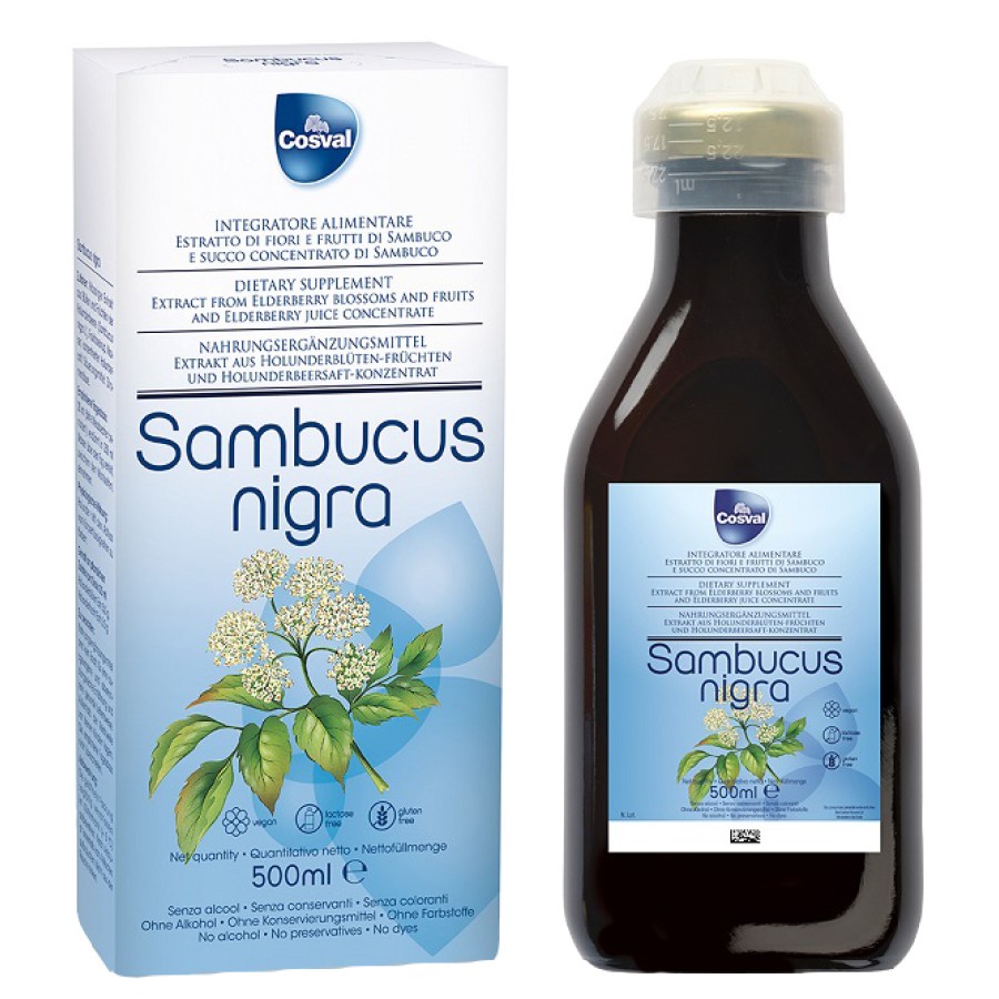 SAMBUCUS NIGRA 500 ML SENZA GLUTINE E LATTOSIO SAMBUCUS NIGRA 500 ML SENZA GLUTINE E LATTOSIO