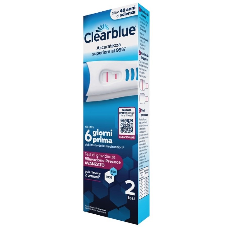 CLEARBLUE TEST GRAVIDANZA RILEVAZIONE PRECOCE AVANZATO 2 PEZZI