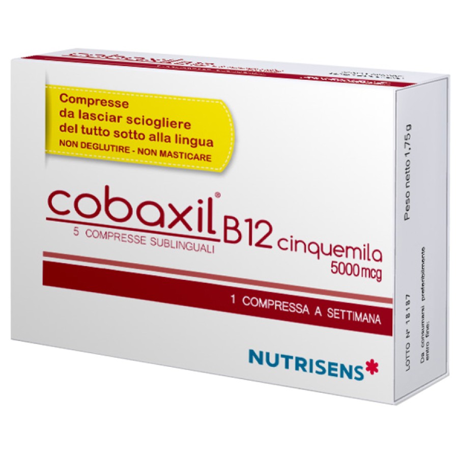 COBAXIL B12 CINQUEMILA 5 COMPRESSE SUBLINGUALI DA 0,4 G SENZA GLUTINE