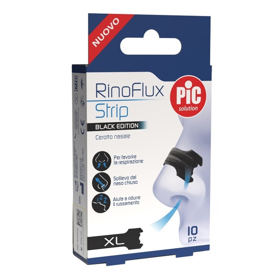 PIC SOLUTION RINOFLUX BLACK EDITION CEROTTO NASALE XL 10 PEZZI PIC SOLUTION RINOFLUX BLACK EDITION CEROTTO NASALE XL 10 PEZZI
