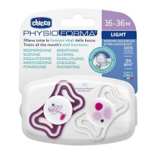 CHICCO SUCCHIETTO LIGHT ROSA SILICONE 16-36M 2 PEZZI
