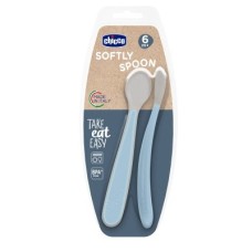 CHICCO CUCCHIAIO IN SILICONE DOPPIO AZZURRO 6M+