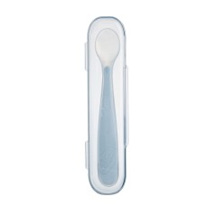 CHICCO SOFTLY SPOON CUCCHIAIO MORBIDO IN SILICONE GRIGIO 6M+ CON CUSTODIA