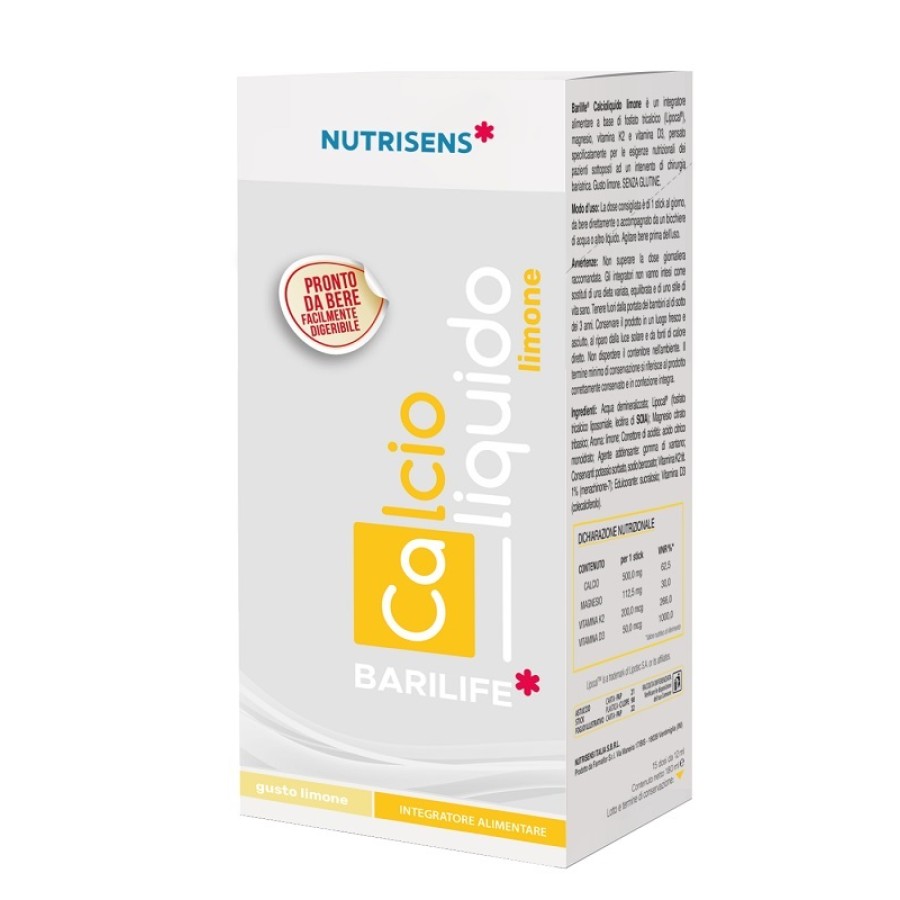 BARILIFE CALCIO LIQUIDO LIMONE 15 STICK SENZA GLUTINE