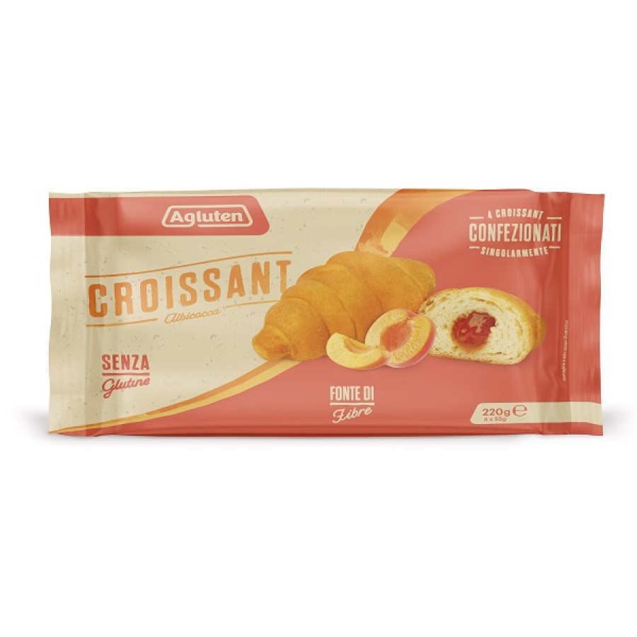 AGLUTEN CROISSANT ALBICOCCA 4 PEZZI DA 55 G