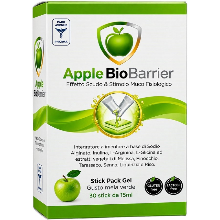APPLE BIOBARRIER 30 STICK PACK DA 15 ML MELA VERDE CON EDULCORANTE SENZA GLUTINE NATURALMENTE PRIVO DI LATTOSIO