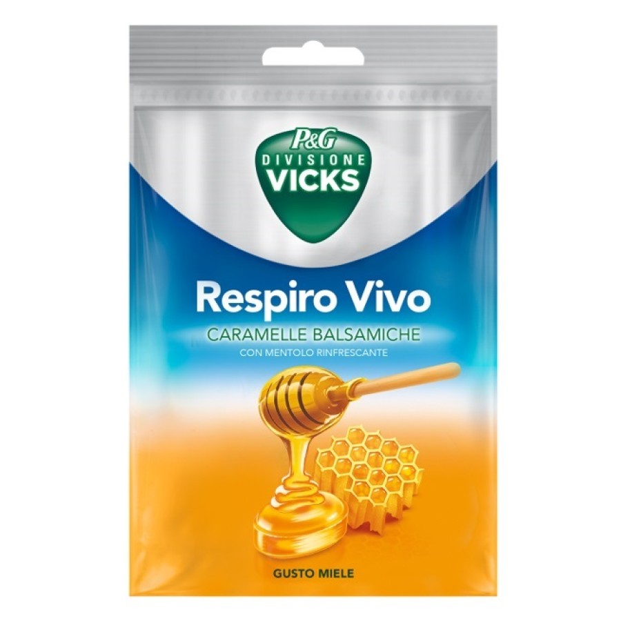 VICKS RESPIRO VIVO CARAMELLE BALSAMICHE MIELE 72 G CON EDULCORANTI