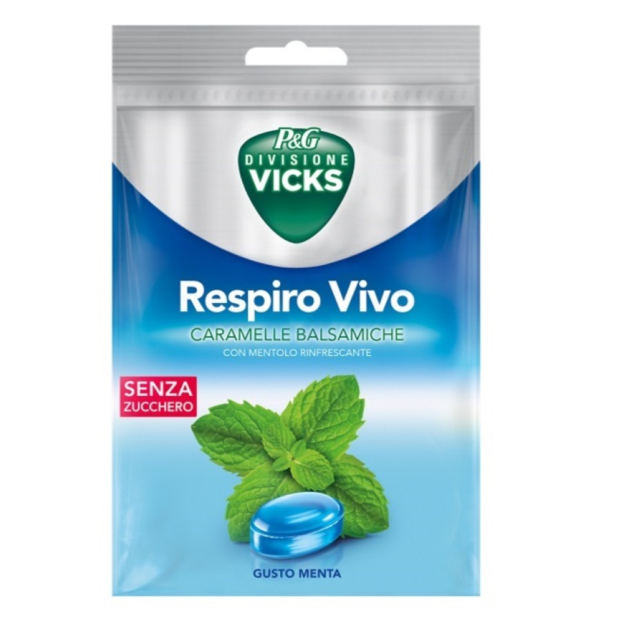 VICKS RESPIRO VIVO CARAMELLE BALSAMICHE MENTA 72 G CON EDULCORANTI