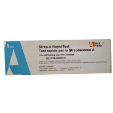 TEST ANTIGENICO RAPIDO ALLTEST STREP A RILEVAZIONE QUALITATIVA ANTIGENI STREPTOCOCCO A NEI CAMPIONI DI TAMPONE FARINGEO AUTO RACCOLTI