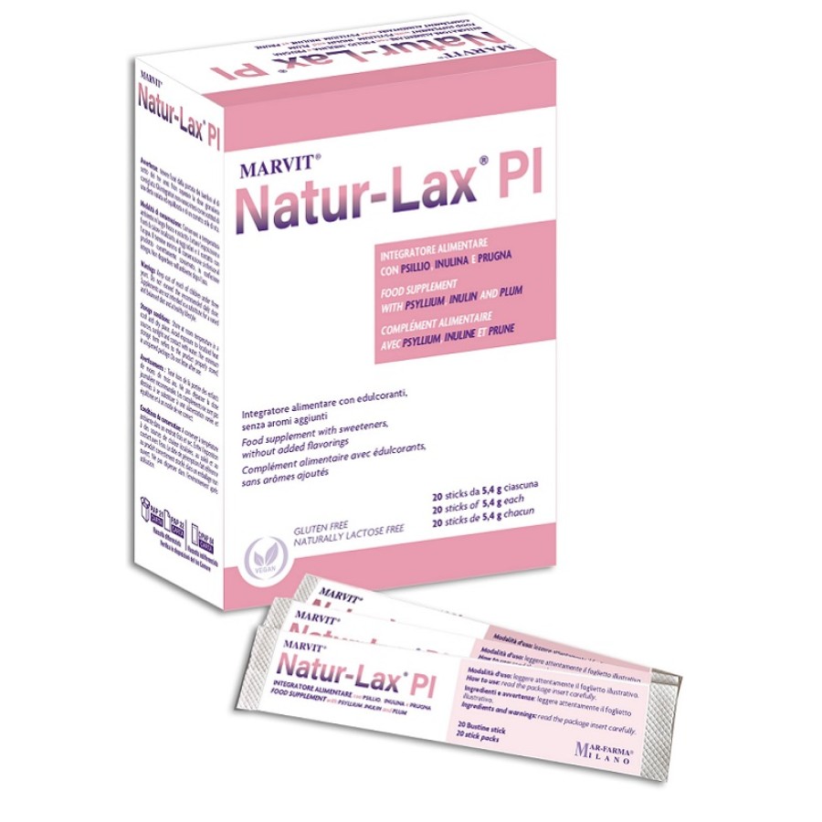 NATUR LAX PI 20 STICK CON EDULCORANTI SENZA GLUTINE NATURALMENTE PRIVO DI LATTOSIO