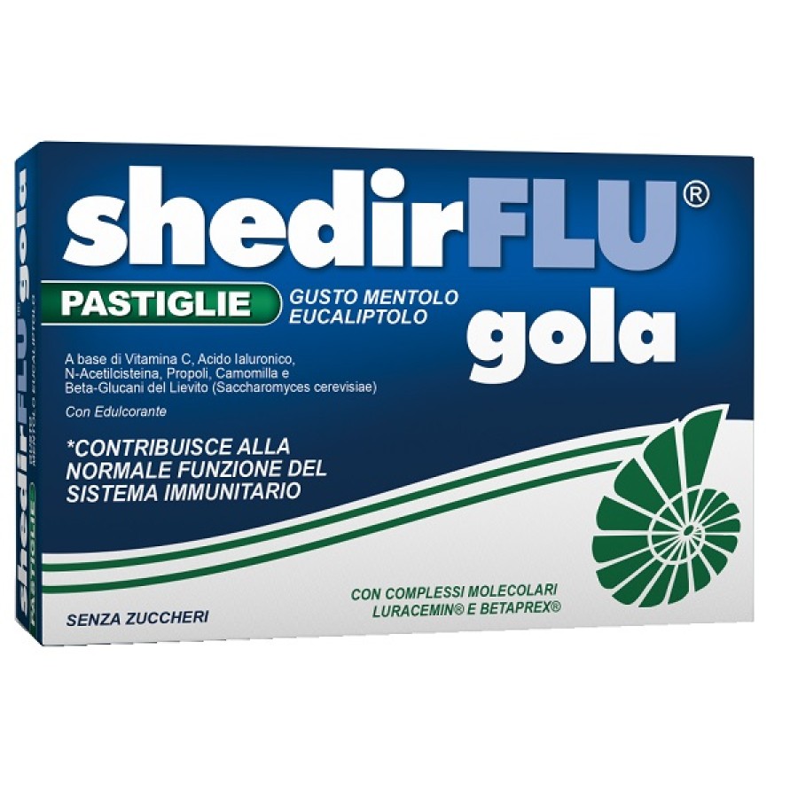 SHEDIRFLU GOLA MENTOLO EUCALIPTOLO 30 PASTIGLIE CON EDULCORANTE SENZA ZUCCHERI SENZA GLUTINE NATURALMENTE PRIVO DI LATTOSIO
