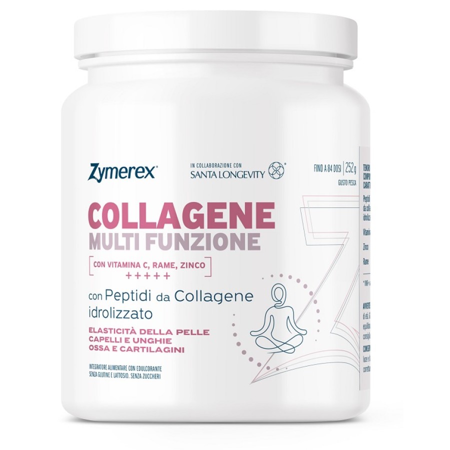 ZYMEREX COLLAGENE MULTIFUNZIONE 252 G GUSTO PESCA CON EDULCORANTE SENZA GLUTINE SENZA LATTOSIO