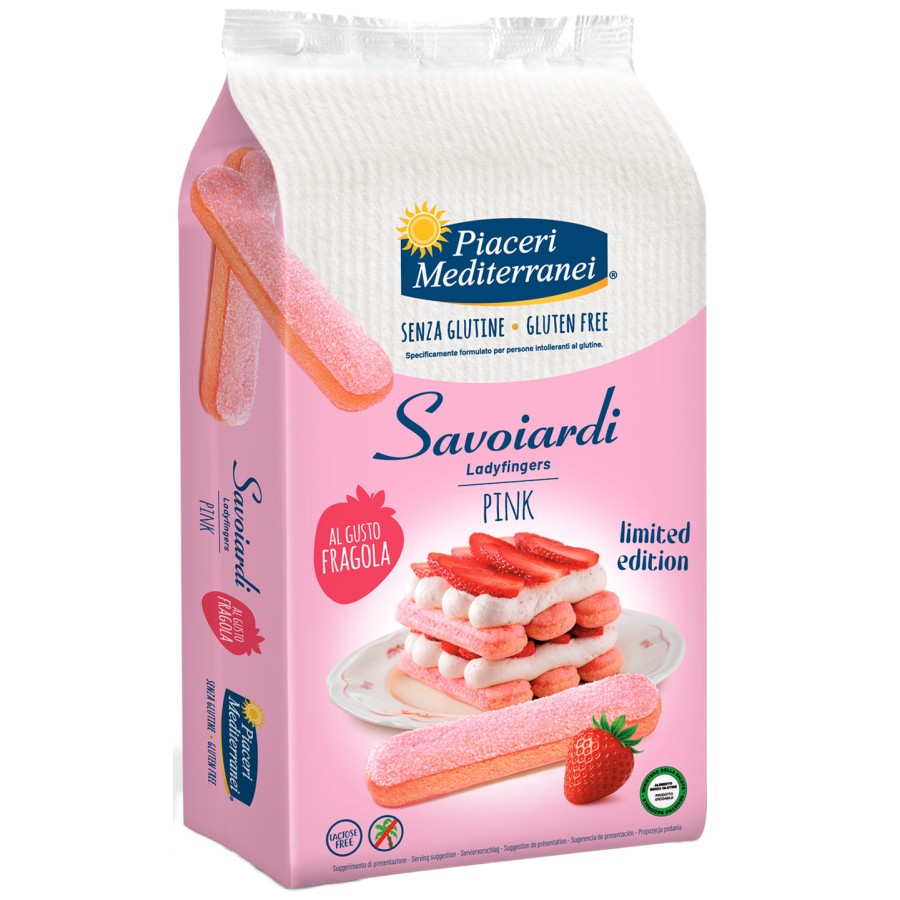 PIACERI MEDITERRANEI SAVOIARDI PINK LIMITED EDITION 180 G GUSTO FRAGOLA SENZA LATTOSIO SENZA GLUTINE PIACERI MEDITERRANEI SAVOIARDI PINK LIMITED EDITION 180 G GUSTO FRAGOLA SENZA LATTOSIO SENZA GLUTINE