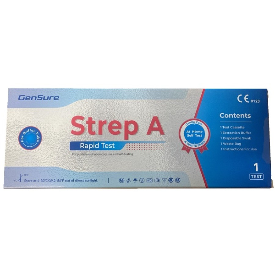 TEST RAPIDO AUTODIAGNOSTICO GENSURE STREP A RILEVAZIONE QUALITATIVA ANTIGENE STREPTOCOCCO A IN TAMPONE FARINGEO