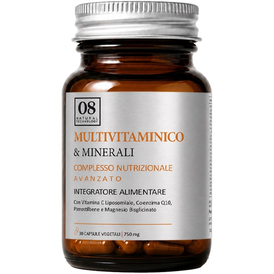 MULTIVITAMINICO & MINERALI 30 CAPSULE VEGETALI 750 MG SENZA ZUCCHERI AGGIUNTI E GLUTINE NATURALMENTE PRIVO DI LATTOSIO
