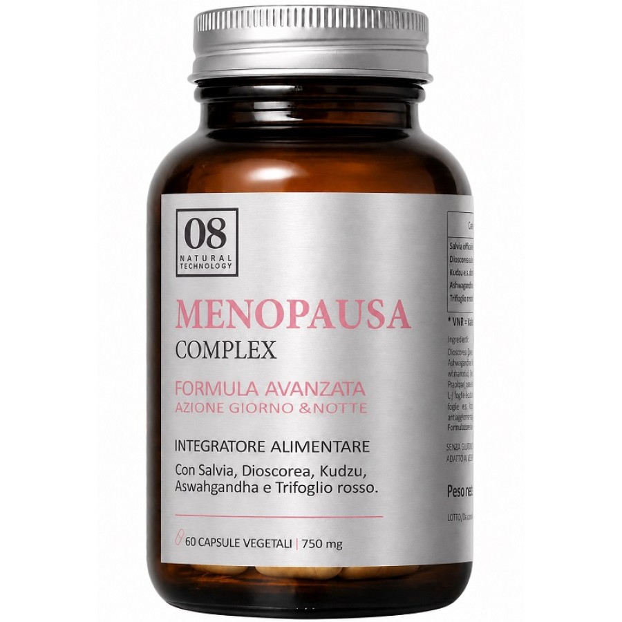 MENOPAUSA COMPLEX 60 CAPSULE VEGETALI SENZA ZUCCHERI AGGIUNTI E GLUTINE NATURALMENTE PRIVO DI LATTOSIO