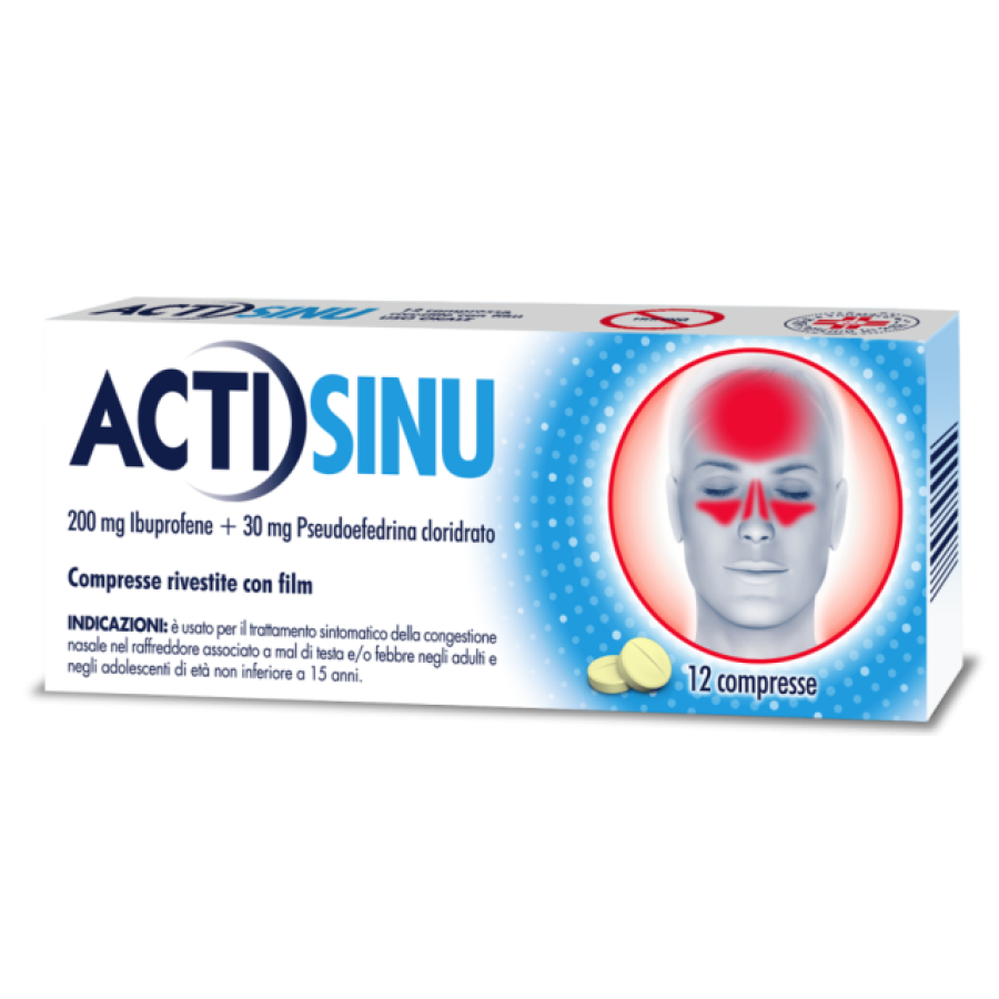 ACTISINU 12 COMPRESSE 200 MG + 30 MG