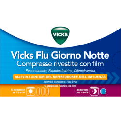 VICKS FLU GIORNO NOTTE*12+4CPR