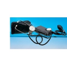 SFIGMOMANOMETRO ANEROIDE AD ALTA PRECISIONE CON FONENDOSCOPIO  BRACCIALE CON CHIUSURA IN VELCRO  CUSCINETTO IN GOMMA  SOFFIERIA COMPLETA DI VALVOLA
