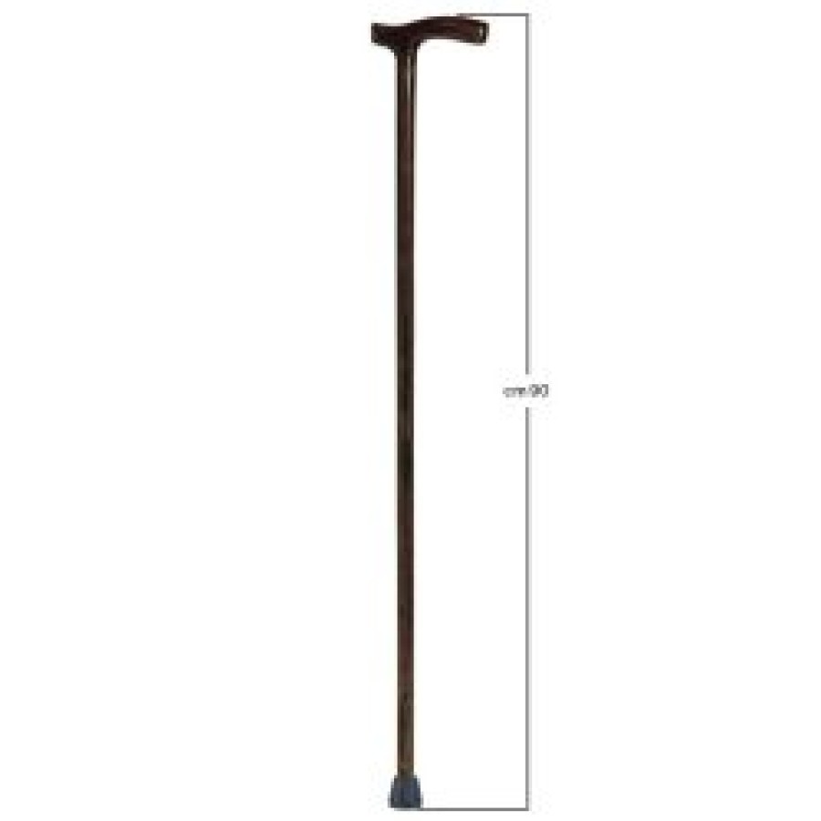 BASTONE IMPUGNATURA ANATOMICA UOMO LEGNO LUCIDO SCURO