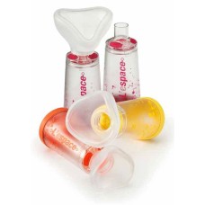 CAMERA DISTANZIATRICE PER EROGATORI SPRAY PREDOSATI L'ESPACEMDI CON VALVOLA 200ML PER NEONATI COLORE ARANCIONE MISURA 80X80X170MM CON MASCHERA