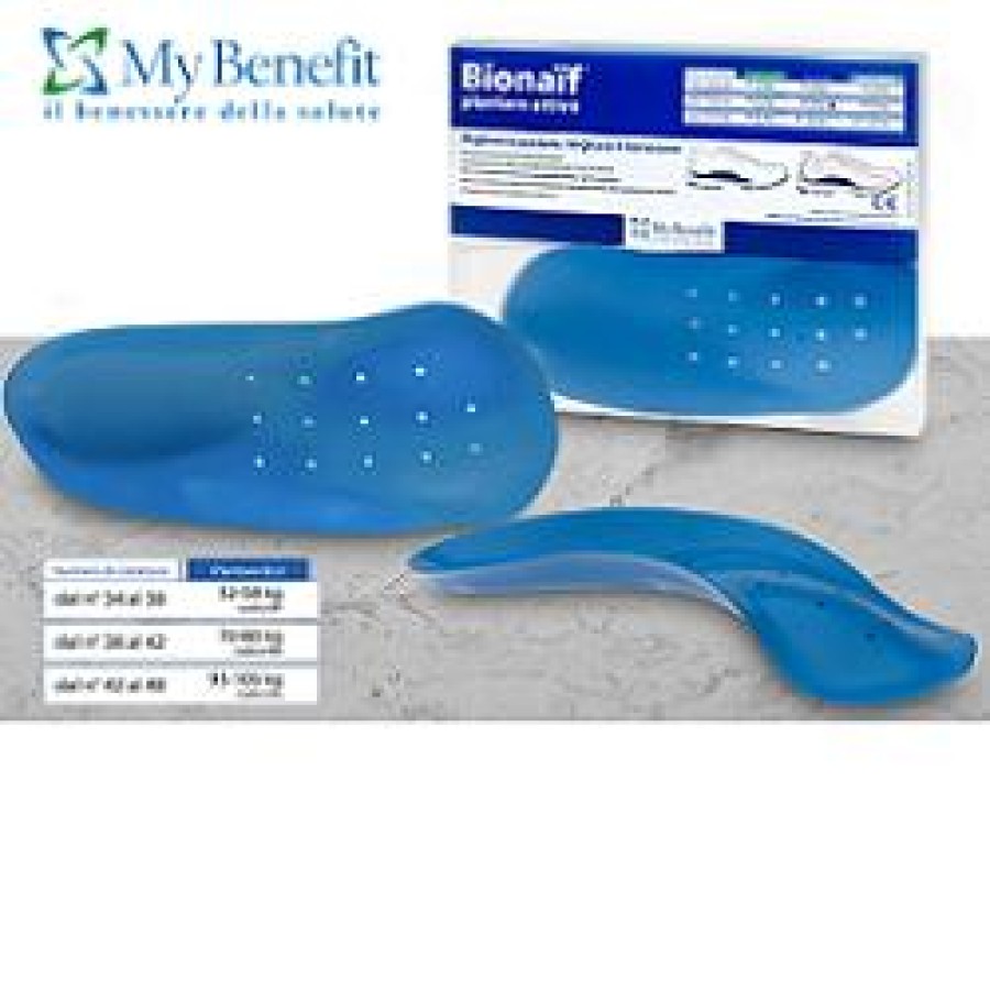 PLANTARE ATTIVO PREFORMATO BIONAIF BLU MISURA PICCOLA 2 PEZZI