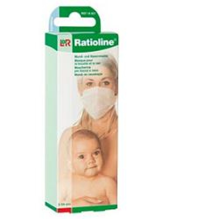 MASCHERINA FACCIALE NASO/BOCCA RATIOLINE MODELLO UNIVERSALE CONFEZIONE 6 PEZZI