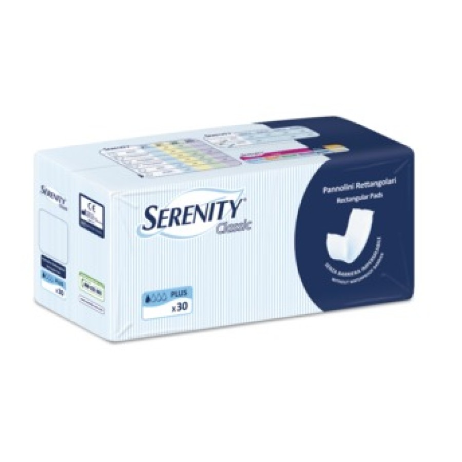 PANNOLONE PER INCONTINENZA FORMATO RETTANGOLARE SENZA BARRIERA SERENITY 30 PEZZI