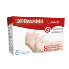 DERMANIL GUANTI PROTETTIVI ANALLERGICI IN NITRILE SENZA POLVERE 8 PEZZI