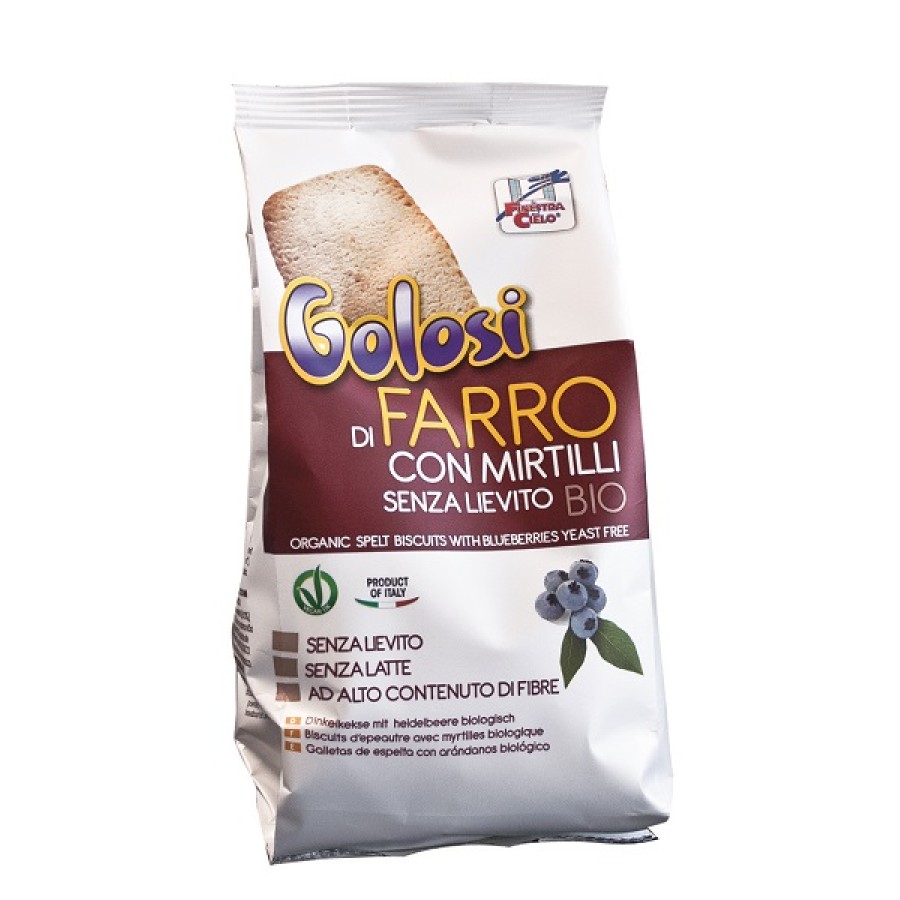FSC I GOLOSI BISCOTTI DI FARRO E MIRTILLI BIO SENZA LIEVITO VEGAN SENZA LATTE 250 G