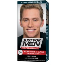 JUST FOR MEN SHAMPOO COLORANTE H25 CASTANO CHIARO ATTIVATORE CHIARO 38,5 ML + BASE COLORE 27,5 ML