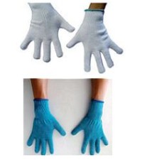 GUANTO AMBIDESTRO IN COTONE MONOFILO BIANCO PER ALLERGIE DERMATOLOGICHE SENZA CUCITURE POLSINO ELASTICO LARGHEZZA 65 MM 7,5 1 PAIO