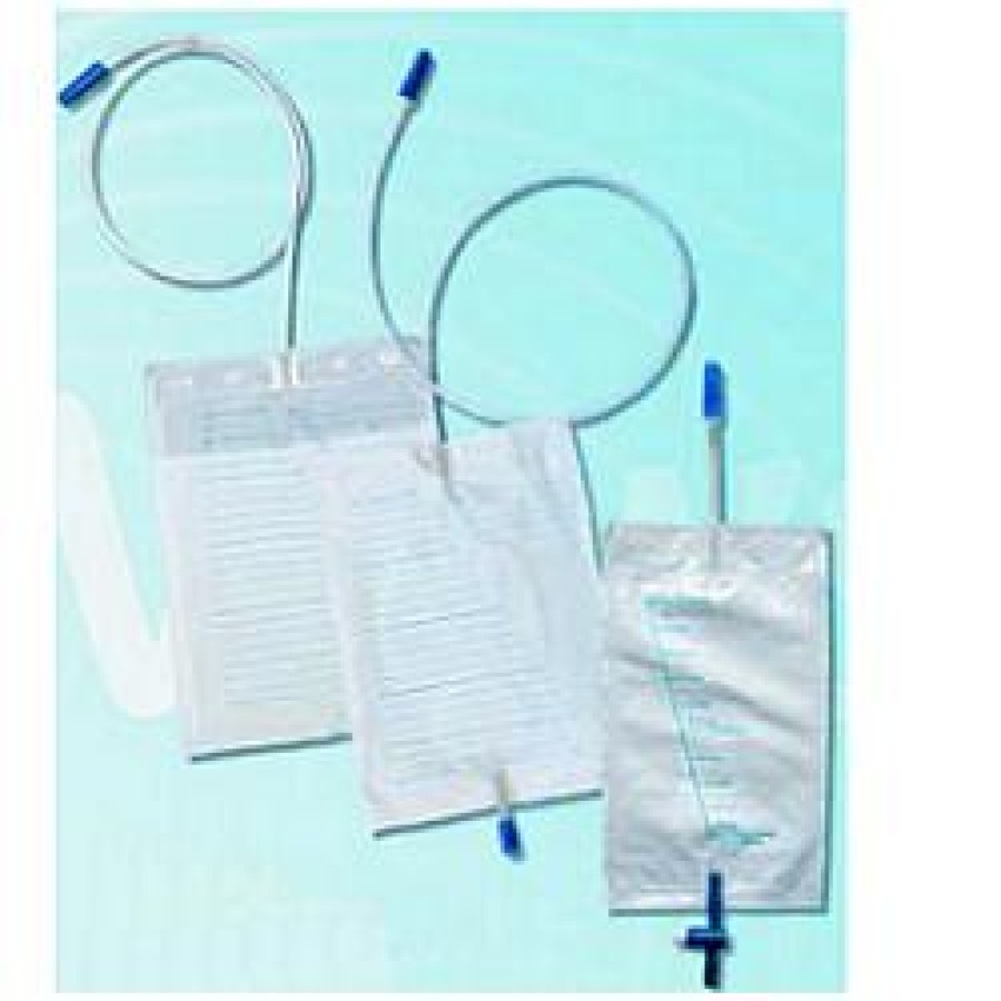 SACCA DI DRENAGGIO DA LETTO PER INCONTINENZA CON VALVOLA DI NON RITORNO E RUBINETTO DI SCARICO 2 LT TUBO 130 CM 10 PEZZI