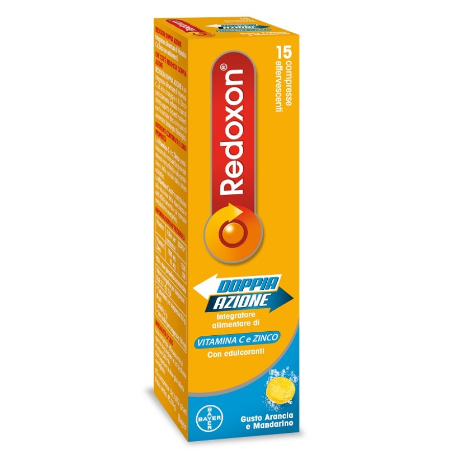 REDOXON DOPPIA AZIONE 15 COMPRESSE EFFERVESCENTI VITAMINA C ZINCO ARANCIA E MANDARINO 45,78 G