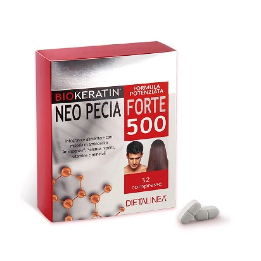 DIETALINEA BIOKERATIN NEO PECIA FORTE 500 32 COMPRESSE 4 BLISTER IN ASTUCCIO 48 G