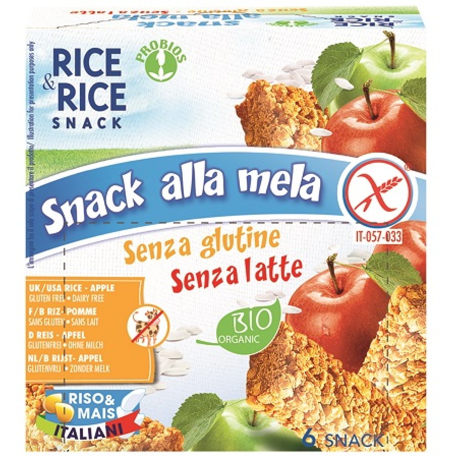 RICE&RICE SNACK DI RISO ALLA MELA 6 X 21 G