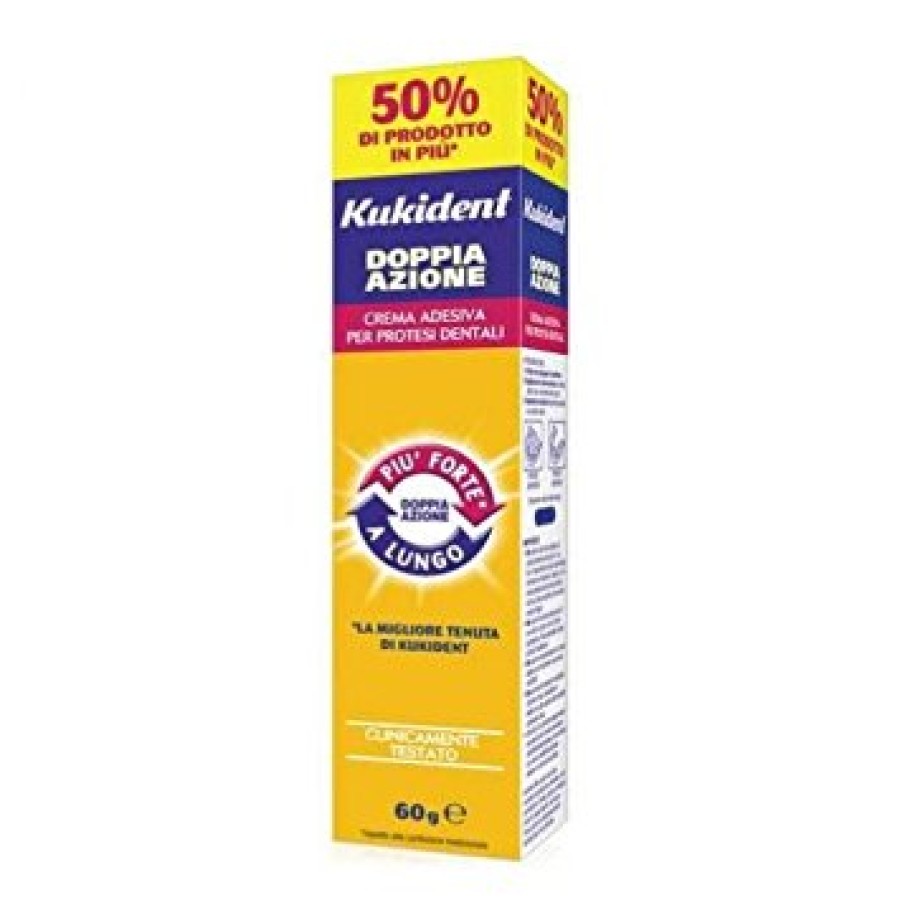 KUKIDENT PLUS DOPPIA AZIONE CREMA ADESIVA PER PROTESI DENTARIE 60 G