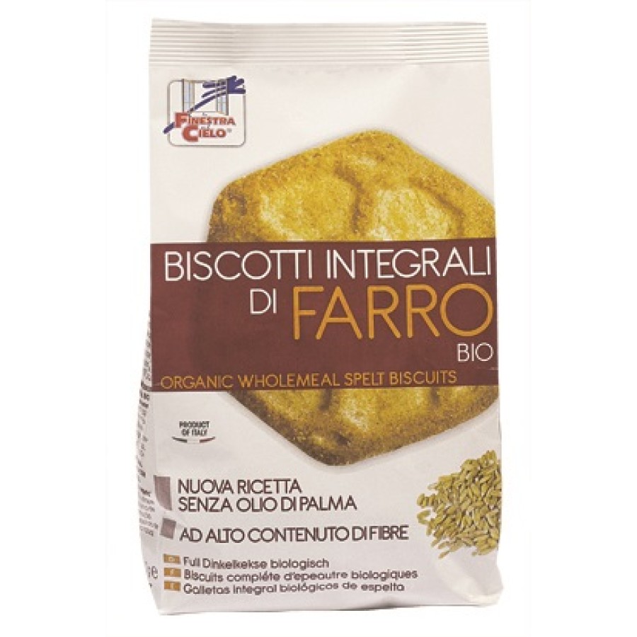 FSC BISCOTTI INTEGRALI DI FARRO BIOA AD ALTO CONTENUTO DI FIBRE CON OLIO DI GIRASOLE SENZA OLIO DI PALMA 400 G