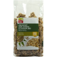 FSC CRUNCHY CON AVENA E CANAPA BIO AD ALTO CONTENUTO DI FIBRA CON OLIO DI GIRASOLE E SENZA OLIO DI PALMA 375 G