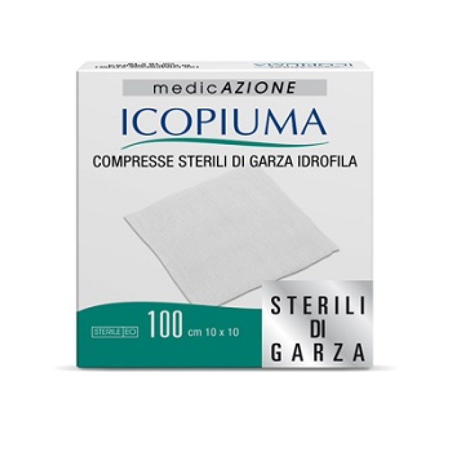 GARZA COMPRESSA IDROFILA ICOPIUMA 10X10CM 100 PEZZI
