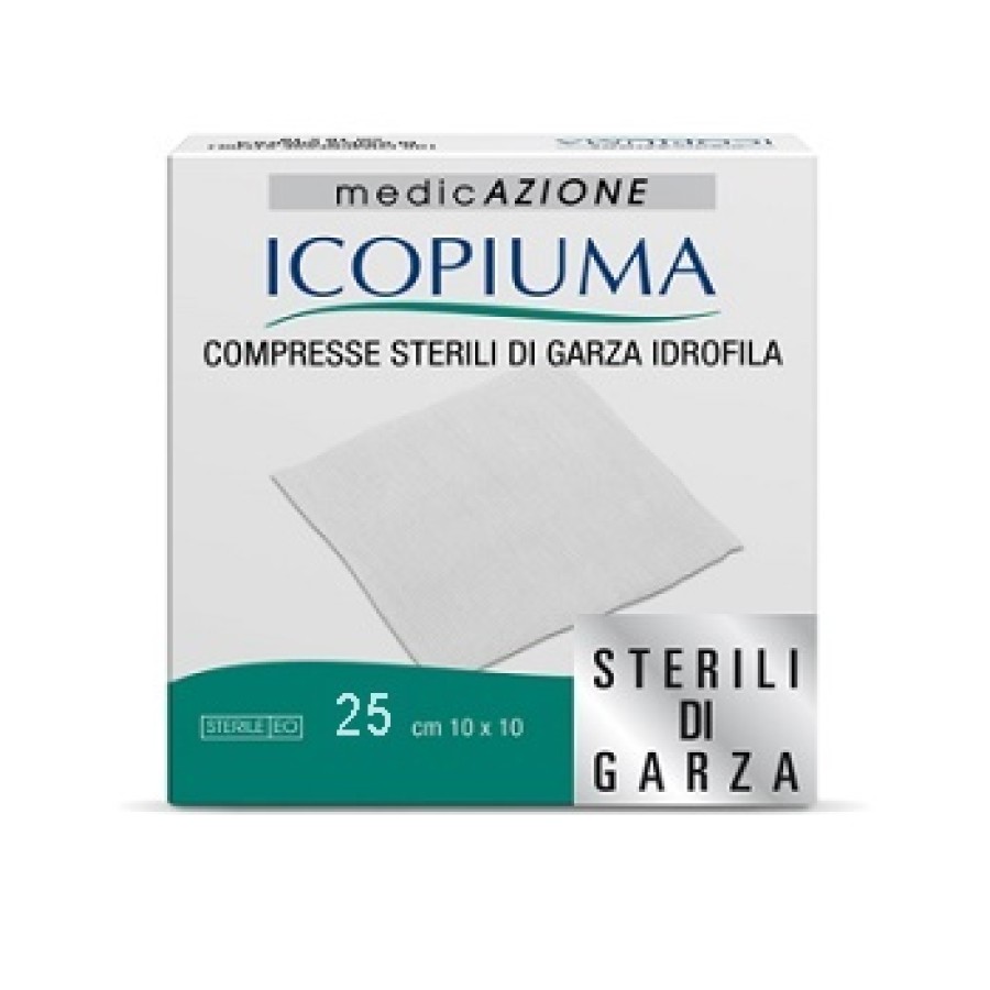 GARZA COMPRESSA IDROFILA ICOPIUMA 10X10CM 25 PEZZI