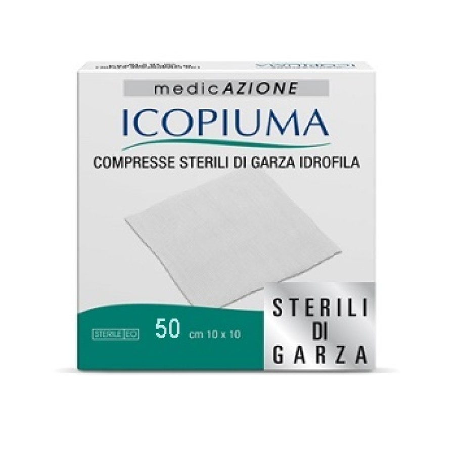 GARZA COMPRESSA IDROFILA ICOPIUMA 10X10CM 50 PEZZI